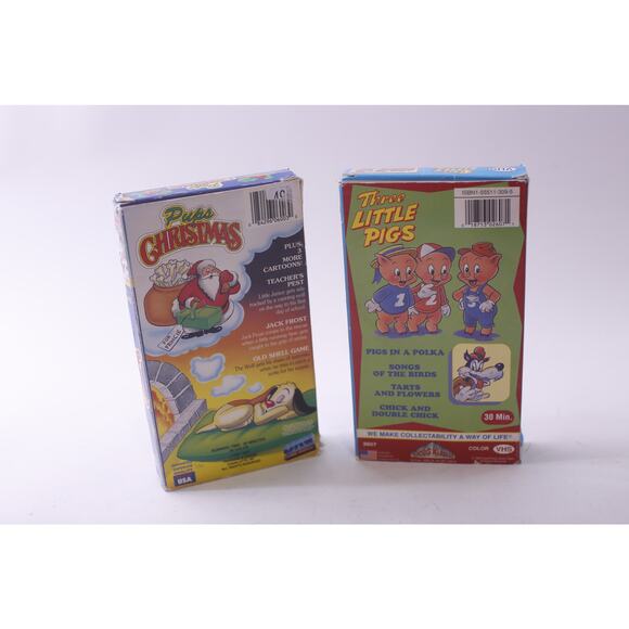 Pups Christmas, Three Little Pigs, VHS, Cartoon, Video Tape, ~ 250811-WH 506 - Picture 2 of 2